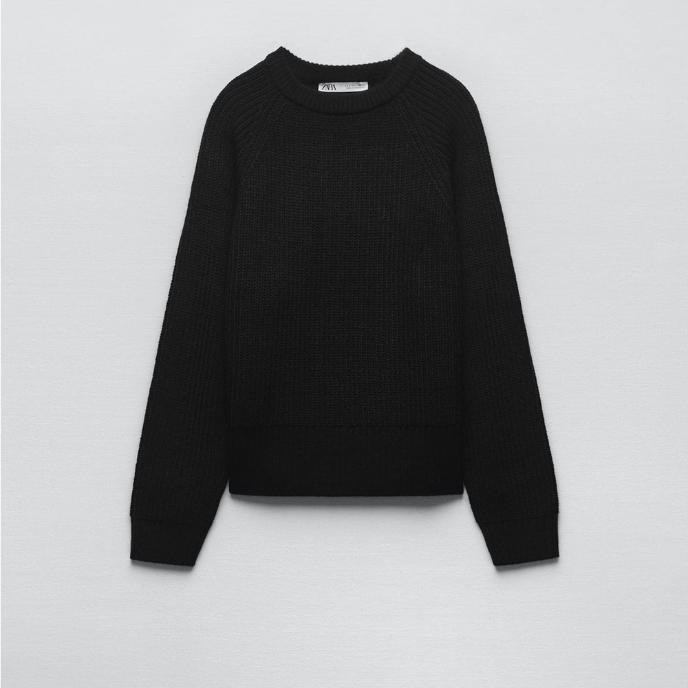 Zara Black Rib Sweater BNWT